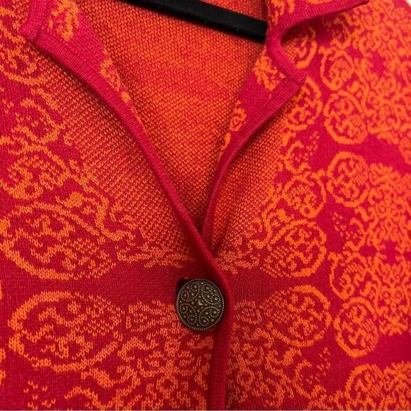 Chico's Wool Blend Knit Blazer Printed Cardigan Size 1 - Picture 4 of 5